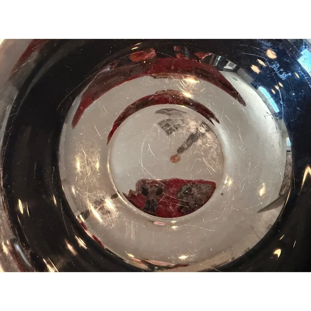 Arcoroc France Julie Black Floral Soup Bowls Set 6 Glass Vintage Black Glass
